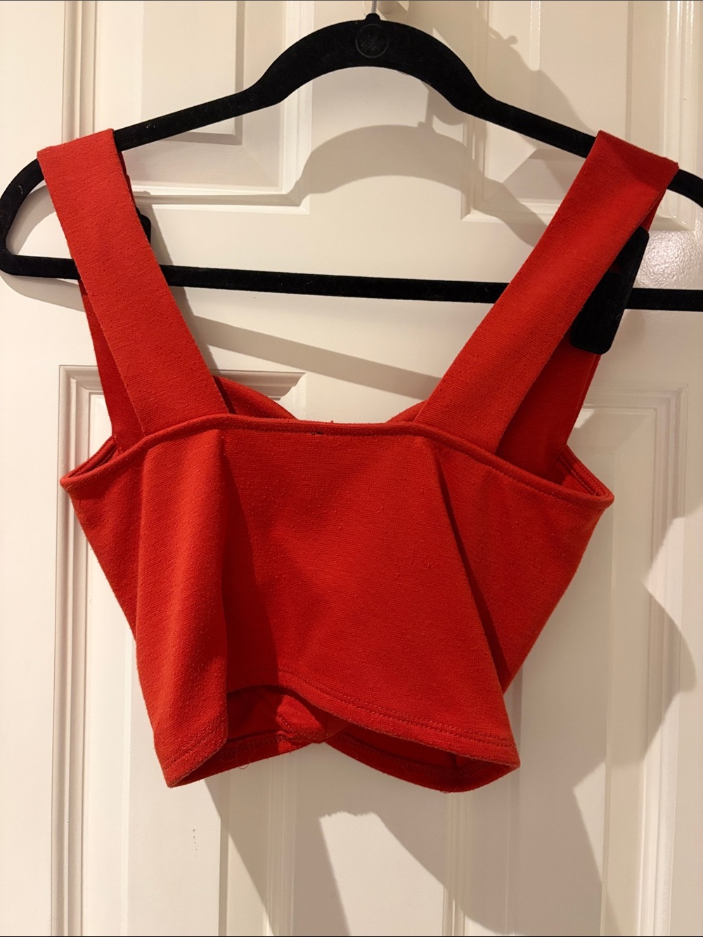 Red Structured Crop Top - Picture 2 of 2